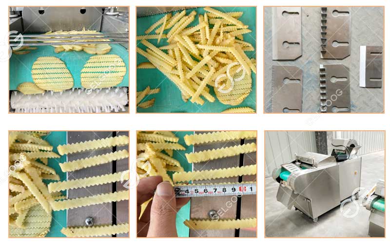 Crinkle fries cutting machine detail